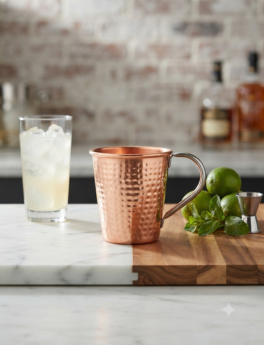 Taza Cervecera de Cobre Martillado para Moscow Mule